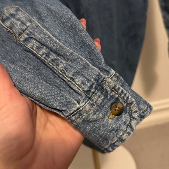 Vintage Denim Collared Button Down Shirt Small - Picture 5 of 6